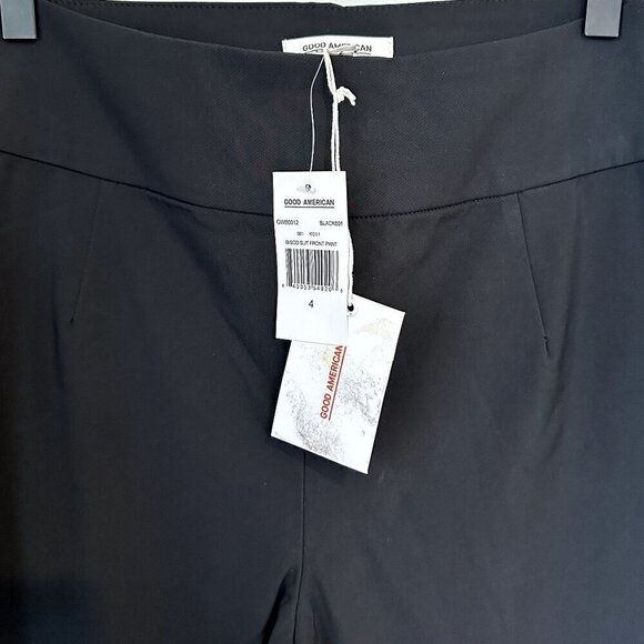 NWT Good American Black Disco Slit Front Pants - Size 4 (XL) - Picture 3 of 10